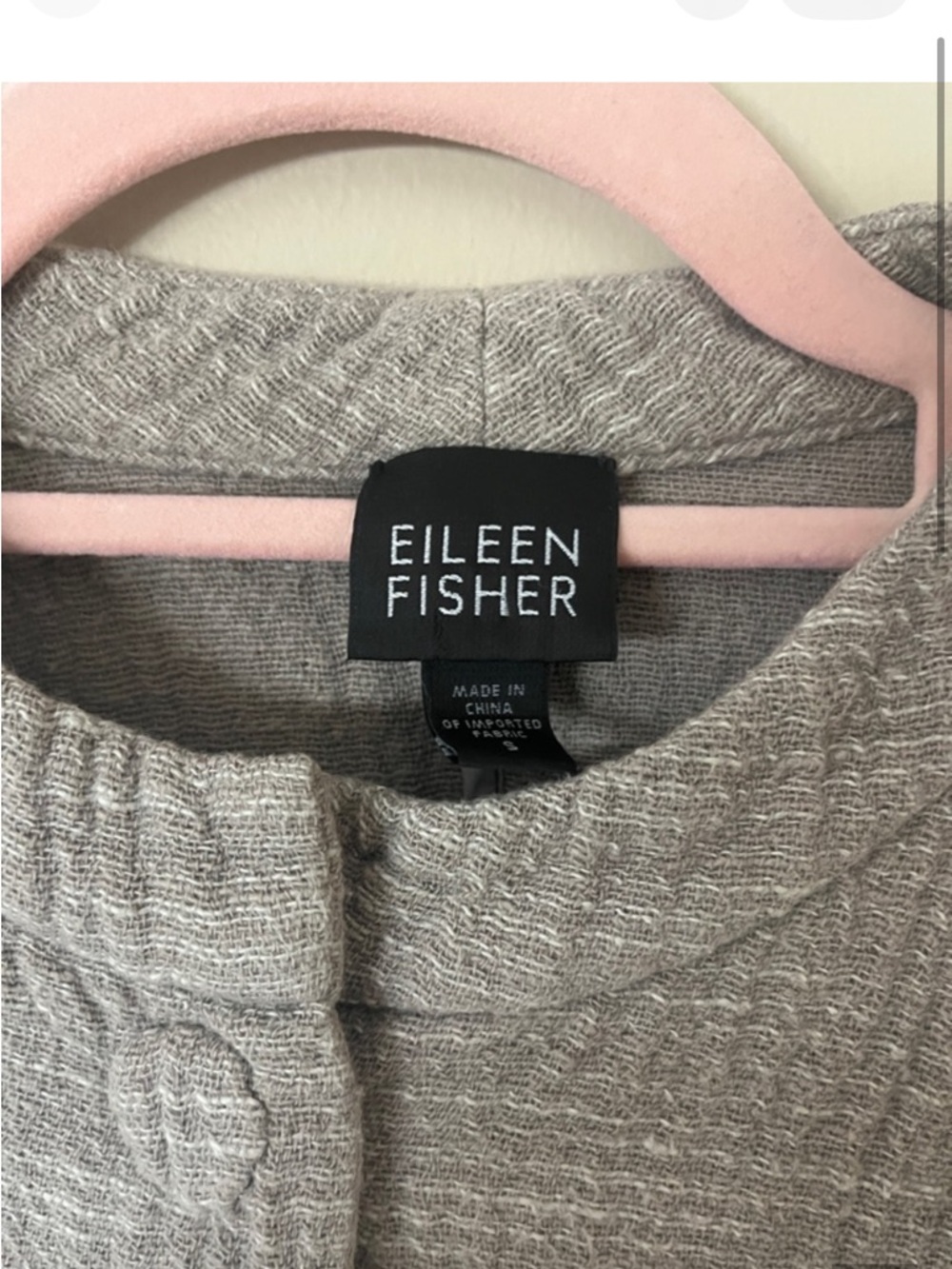 Eileen Fisher Heathered Gray Buttoned Knit Jacket - Picture 2 of 2